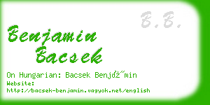 benjamin bacsek business card